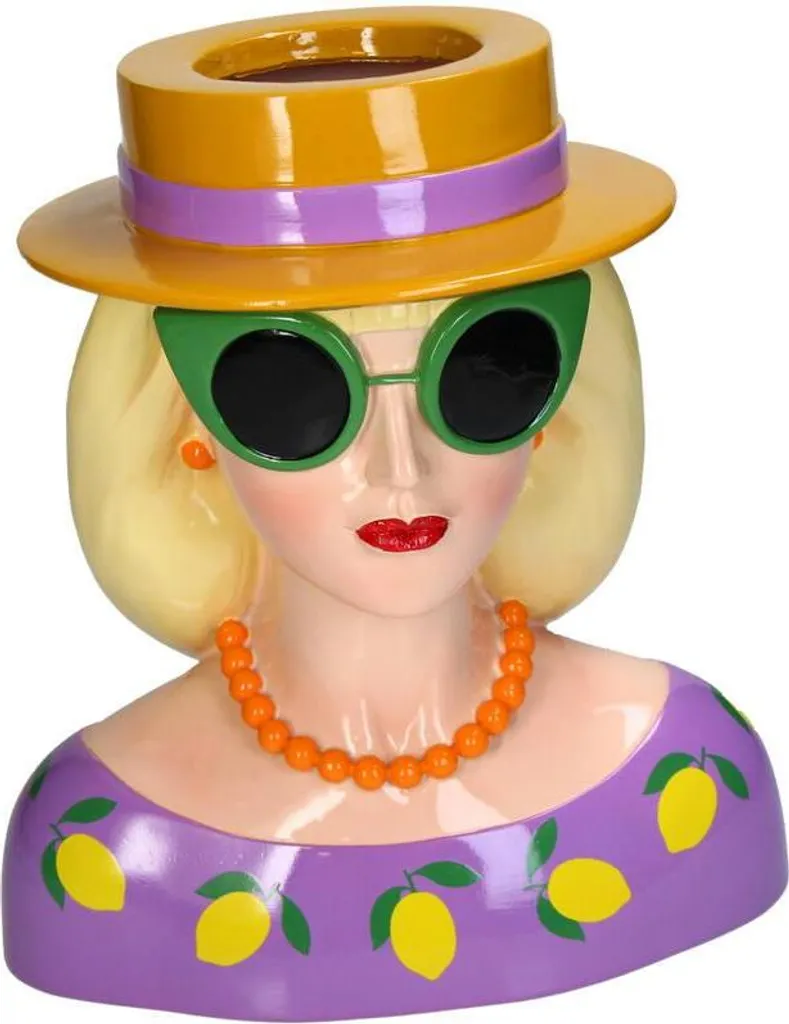 Vase design Lady Isa 29 cm, objet déco artistique en polyrésine noire