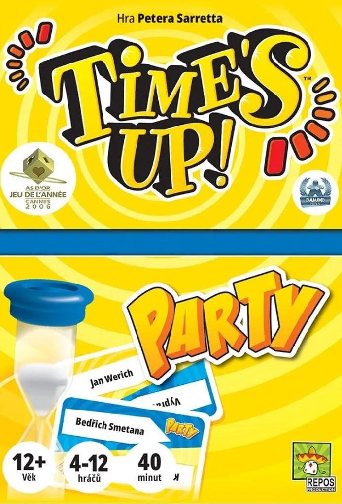 Time's Up Edition Fête avec sablier et cartes originales pour 4-12 joueurs