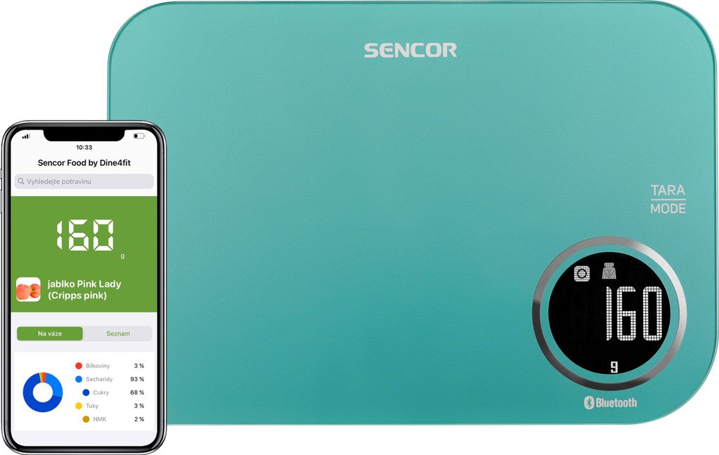SENCOR SKS 7071GR Inteligentná kuchynská váha s Bluetooth, Obrázok produktu 