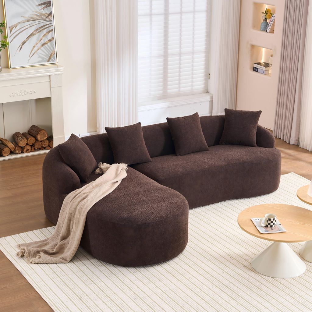 Canapé modulaire incurvé forme L avec méridienne gauche – Image du produit 