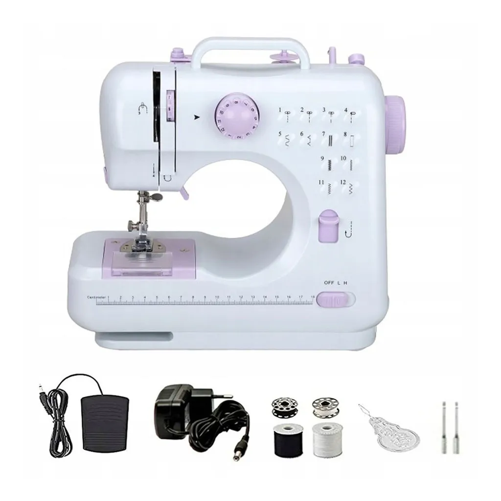Mini-machine à coudre domestique avec LED et pédale Modèle SEW-100