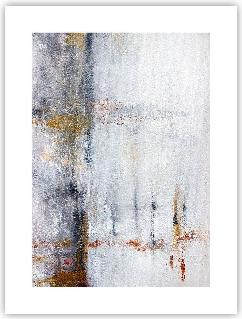 Poster - Poster ohne Rahmen - Abstraktion weiß verschwommen - 30x40 cm - Wand Bild - Wanddeko - Wandbilder - Kunstposter - Wandposter - Bilder - K...