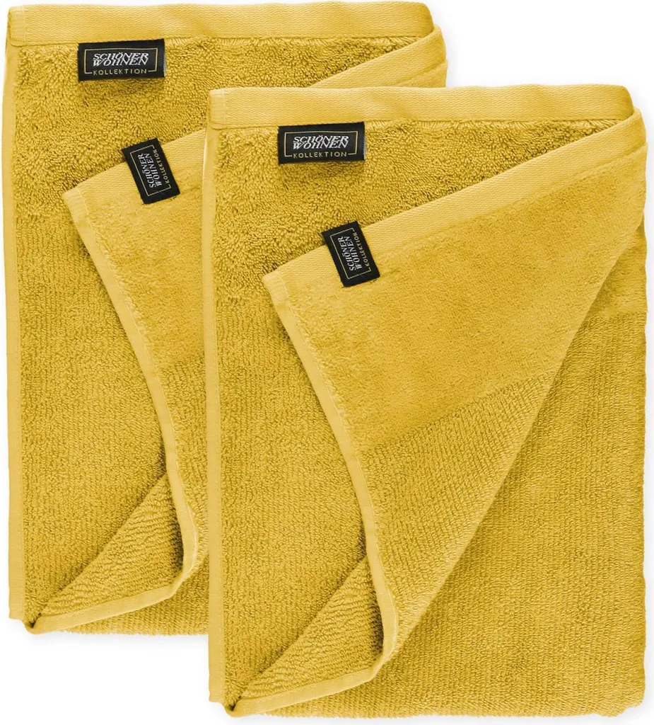 Occasione! Asciugamano Schöner Wohnen Sense Giallo 70x140 Spugna