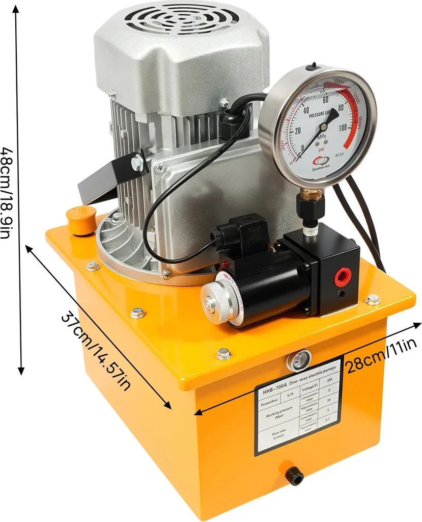 Pompe hydraulique électrique industrielle 750W avec commande manuelle