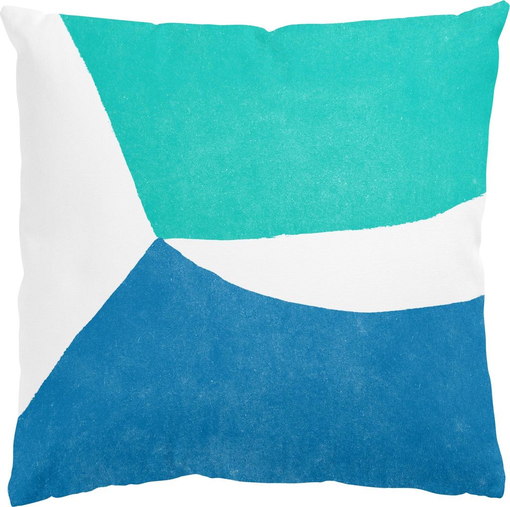 Dekokissen Muster drinnen / Indoor Zierkissen Canvas waschbar Design türkis Pop Art Sofakissen mit Füllung