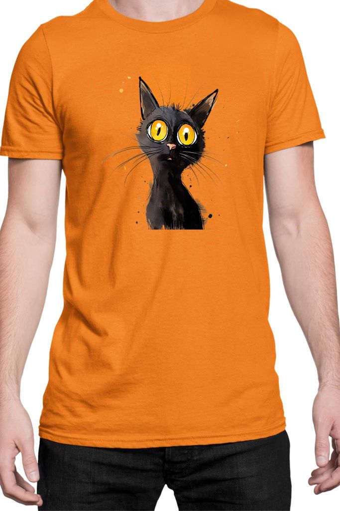 Herren T-Shirt Funny Cats Breeds Bombay Cat 015, Man 2XL / Orange