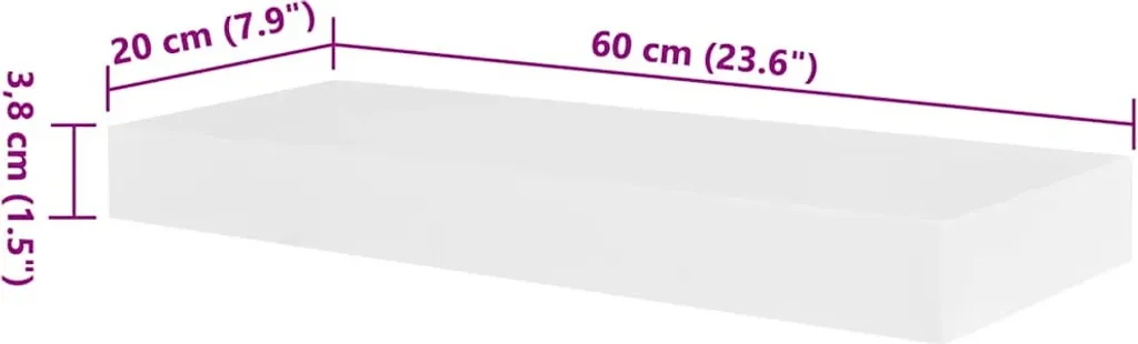 Étagères Murales en MDF Blanc 2 pcs - Finition Laquée et Robuste - 5