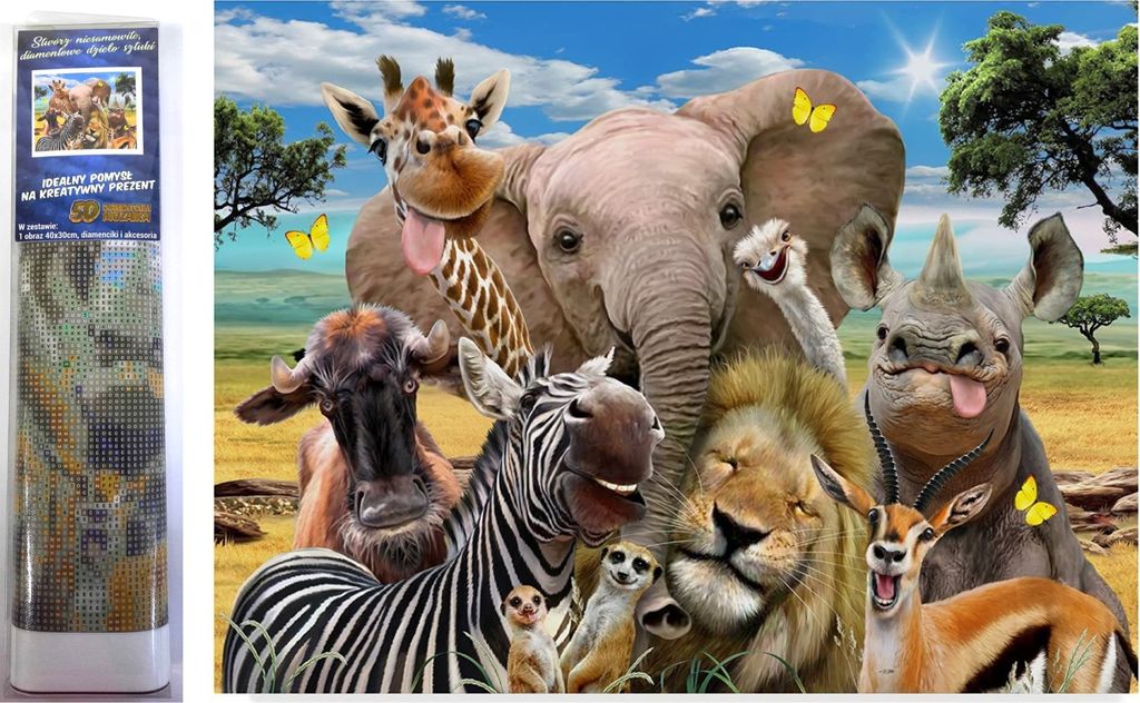 Norimpex Diamantové malování Safari selfie 30x40cm Obrázek produktu 