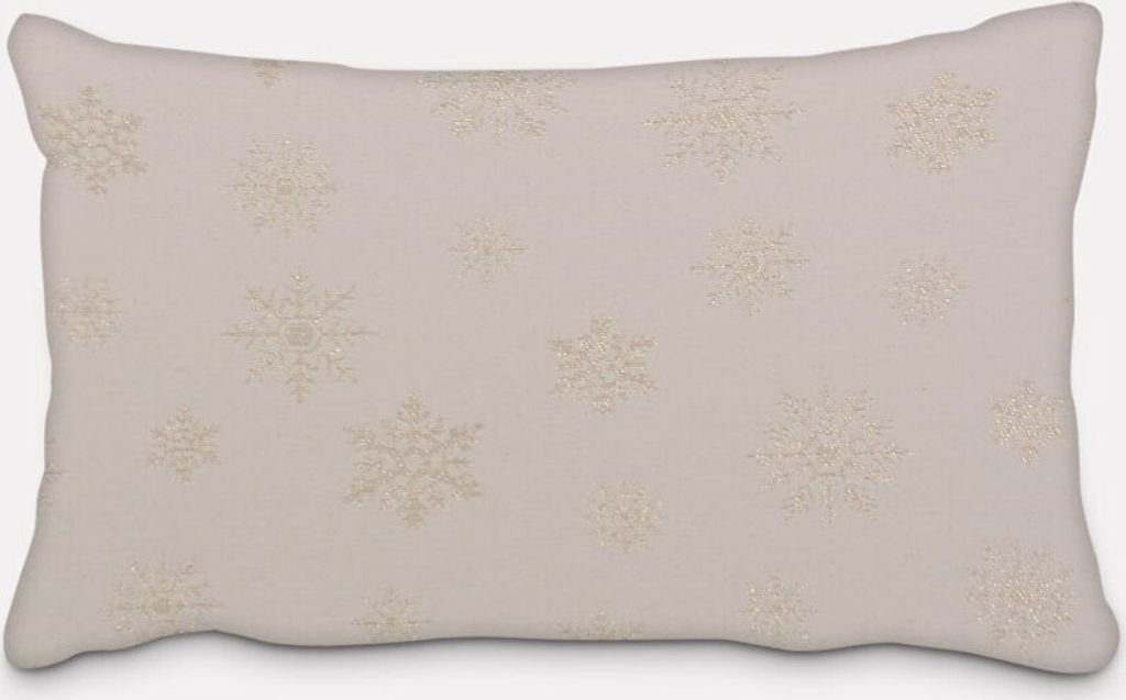 SCHÖNER LEBEN. Kissenhülle Eiskristalle beige gold Größe Produktbild 