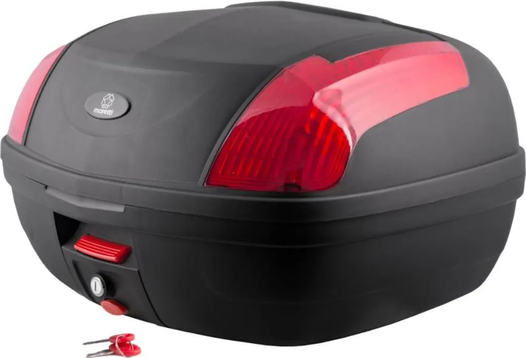 Bauletto Moretti MR-889 46L Nero con Riflettore Rosso - Top Case Moto