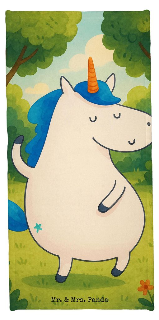 Mr. & Mrs. Panda Strandtuch Einhorn Mann Design - Weiß - Geschenk, Frotteehandtuch, Badelaken, Handtuch, Freundin, Unicorn, Beste, Badhandtuch, Fa...