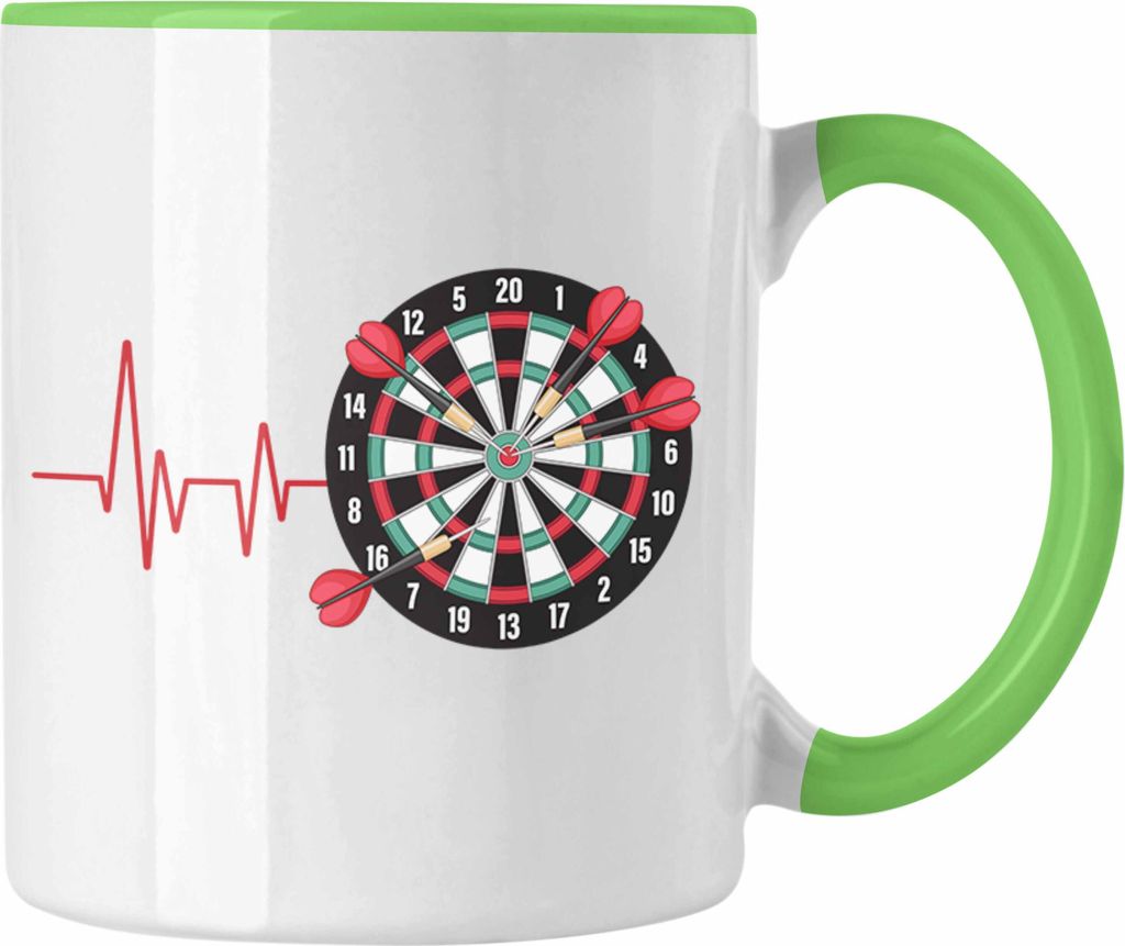 Trendation - Darts Herzschlag Tasse Geschenk für Dart Produktbild 