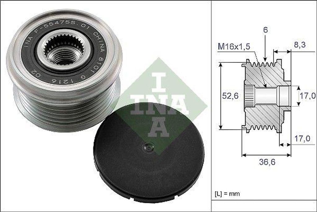 INA 535 0137 10 Freilauf Lichtmaschine OE 23100JA02B kompatibel mit Rogue, X-Trail, Koleos