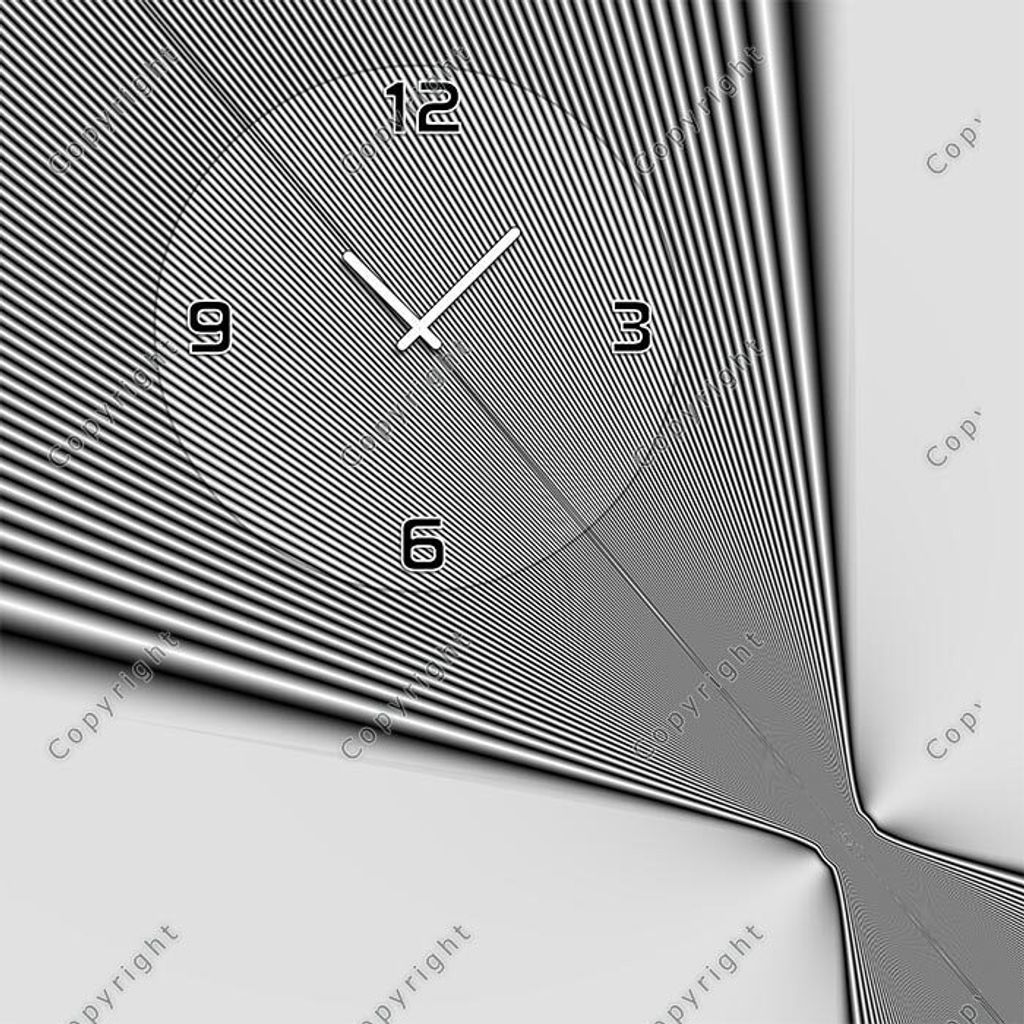 4077 Dixtime Designer Wanduhr, Wanduhren, Moderne Wohnraumuhr 40cm x 40cm