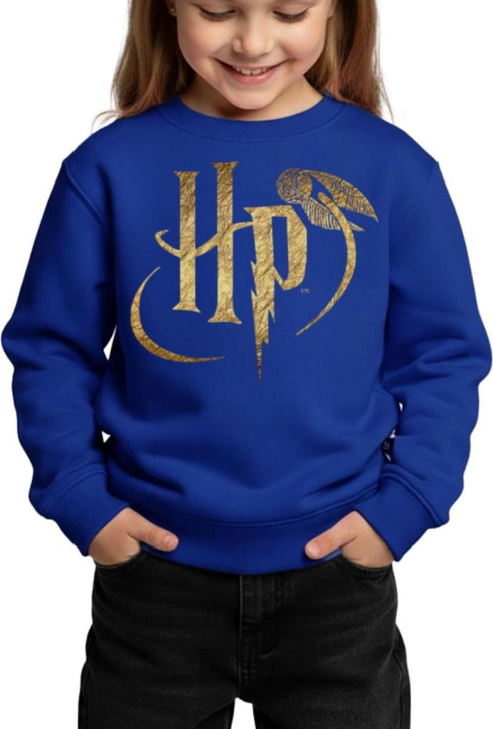 Spreadshirt Harry Potter HP Logo Kinder/Teenager Premium Pullover, 146/152 (10 Jahre), Royalblau
