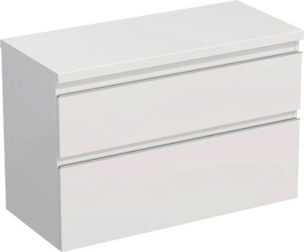 Jungborn Waschtischunterschrank TRENTA BxHxT 96,7 x 64,6 x 44,5 cm Frontfarbe weiß hochglanz glanz TRE DESK 100 2Z S A00
