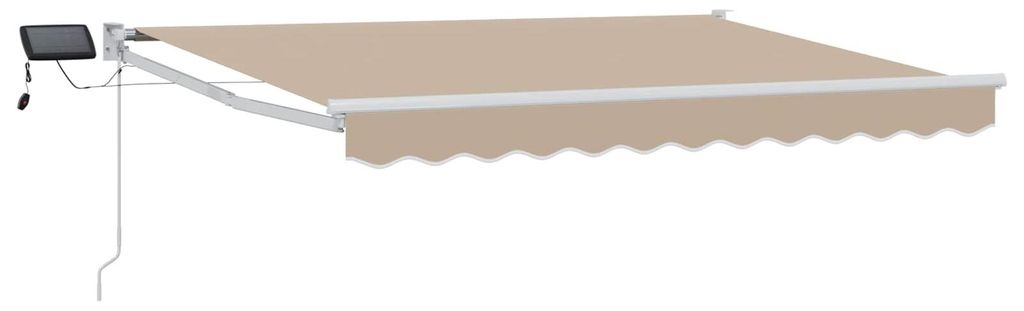 Manuelle Gelenkarmmarkise mit LEDs Beige 3,5 x 2,5 m