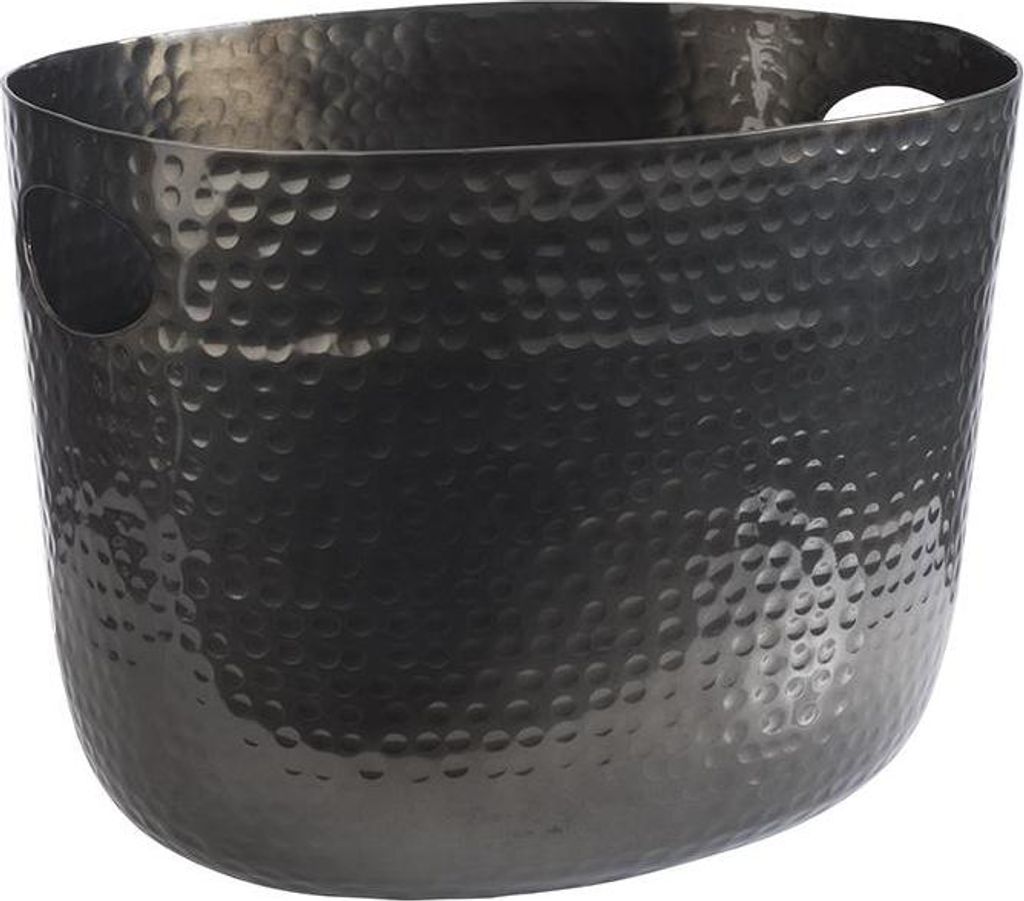 APS 36112 Wein- / Sektkühler, 30 x 23,5 cm, Höhe 23 cm, Aluminium, Gunmetal-Look, gehämmerte Oberfläche, 7 Liter