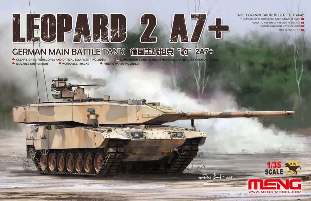 Leopard 2 A7+ MENG TS-042 Maquette Haute Précision sans Défaut 1/35