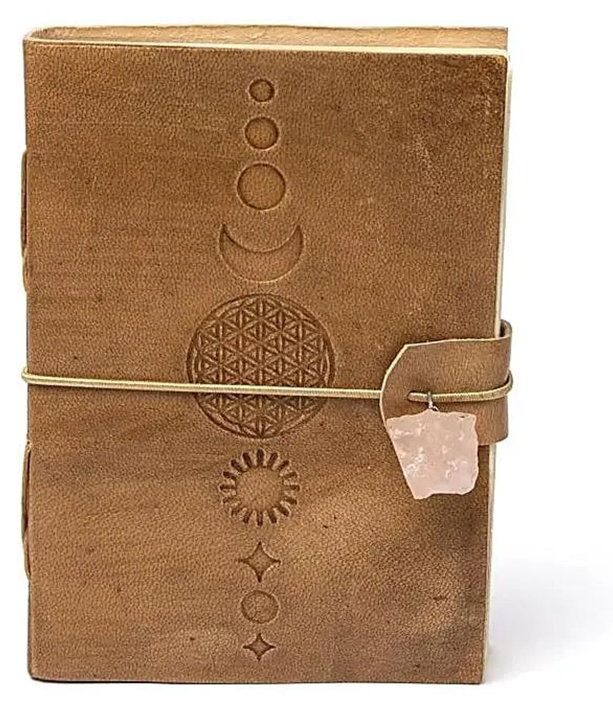 Carnet de Note pour Méditation Fleur de Vie et Quartz Rose - 18x13cm