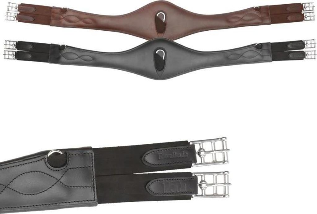 Kavalkade Fettledergurt Shape mit Elast schwarz 135cm