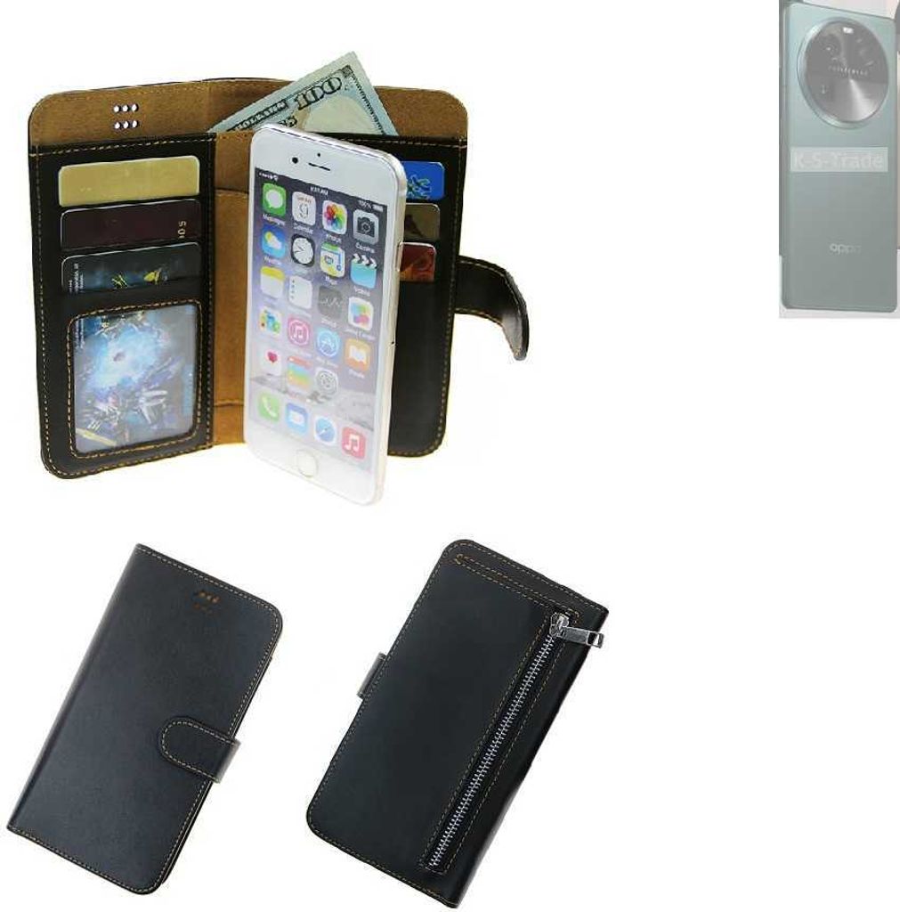 K-S-Trade Schutz Hülle kompatibel mit Oppo Find X6 Klapphülle Case Phone cover Slim Handytasche Handy Hülle schwarz aus Kunstleder (1 Stk)