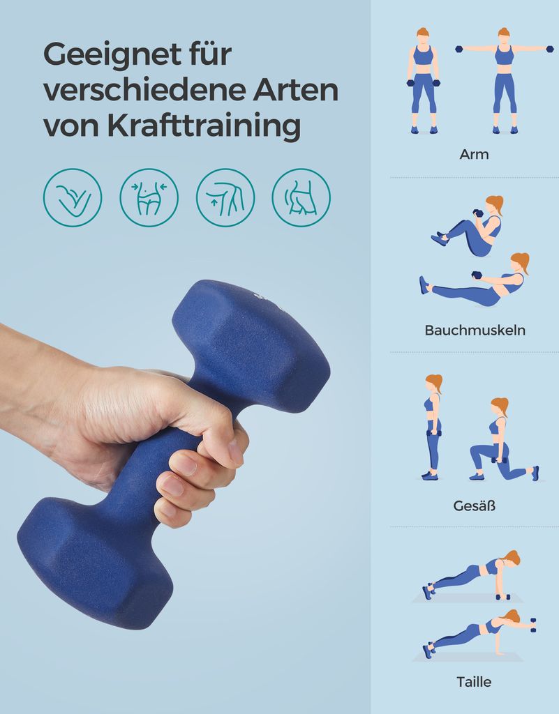 SONGMICS Hanteln, 2er Set, 2 x 4 kg, Hantelset, Produktbild 3