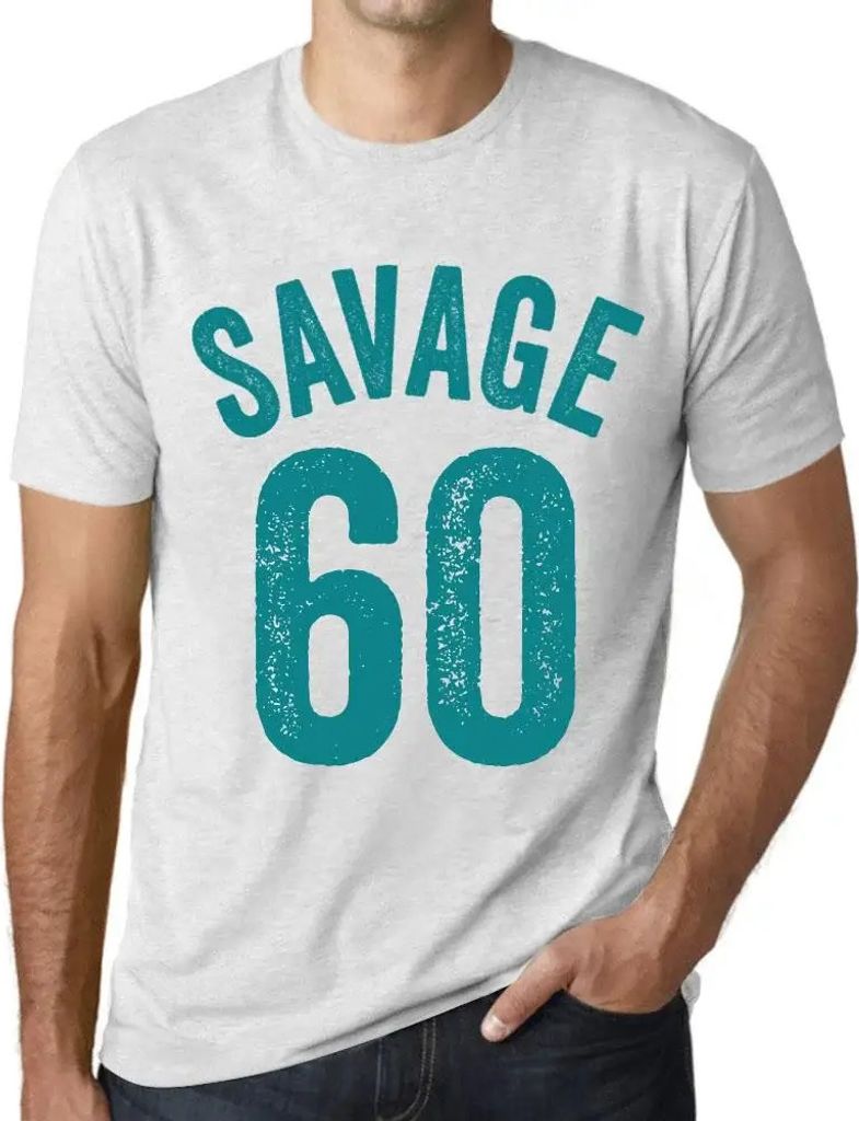 Herren Grafik T-Shirt Savage 60 Geschenk 60. Geburtstag Jahrestag 60 Jahre Jubiläum 60 Jährige Mann Jahrgang 1964 Kurzarm Lustige Druck