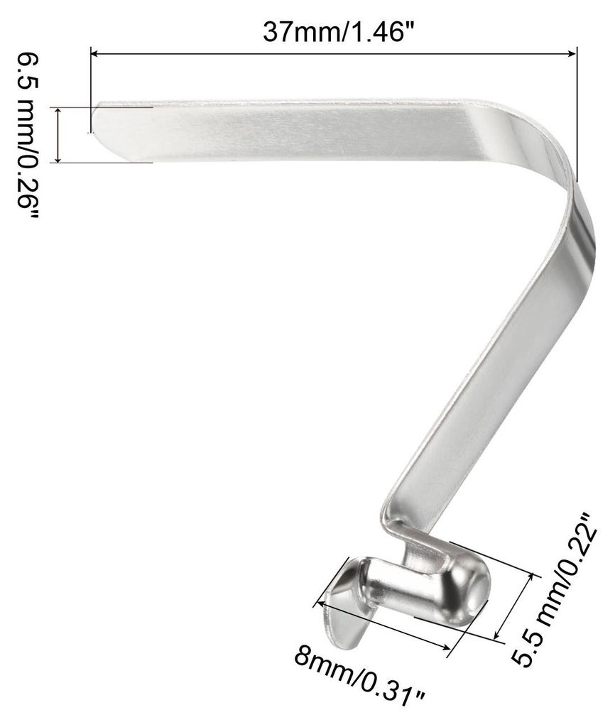8x5.5mm Kajak Paddel Clips, 10er Pack Zeltstangen Clips aus Stahl, V-f?rmige Einzelpin-Druckknopf-Federclips zur Sicherung von Rohren und Stangen b...