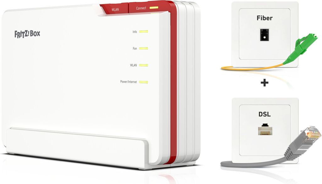 FRITZ!Box 5690 Pro Wifi 7-Router Gigabit Ethernet Tri-Band (2,4 GHz / 5 GHz / 6 GHz) für Glasfaser & DSL-Anschlüsse, WLAN Mesh, DECT-Basis