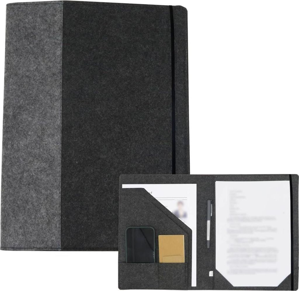 Schreibmappe A4 - Organizer für Dokumente - Filz - Braun