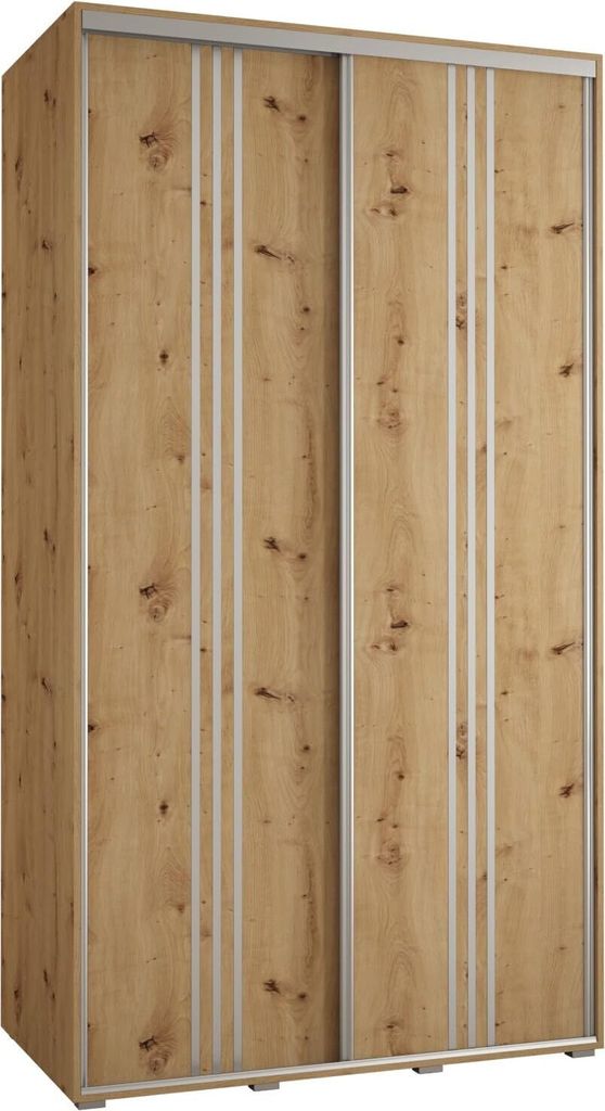 MEBLE KRYSPOL Cannes 6 Schrank mit 2 Schiebetüren - 205,2x140x60 cm - Artisan Artisan Silber