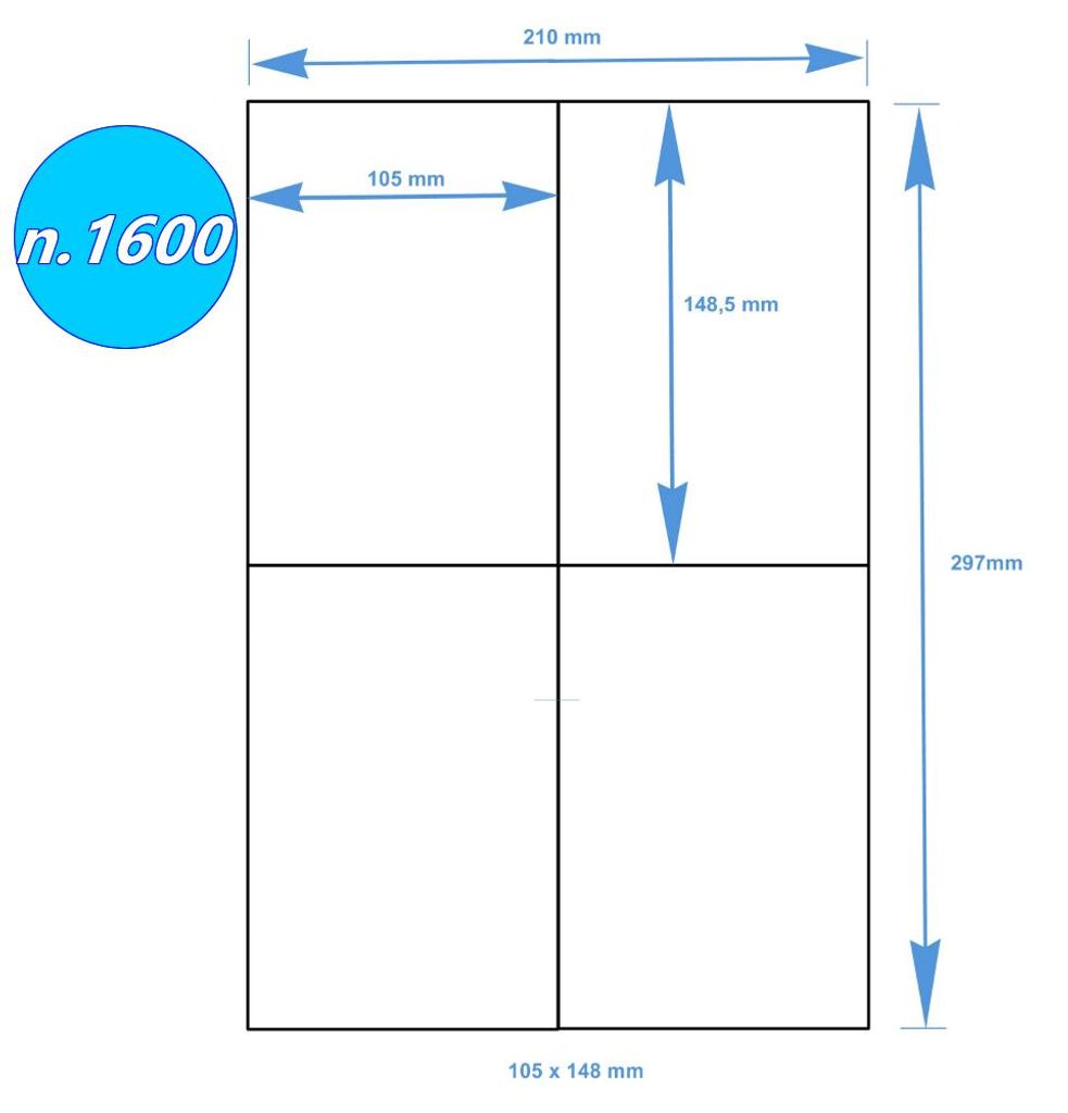 1600 Versandetiketten – Selbstklebende Universal-Klebeetiketten, 105 x 148 mm