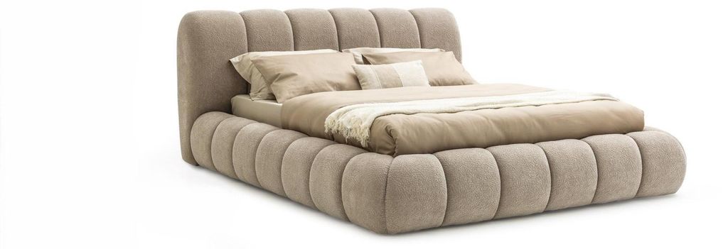 Schlafzimmer Bett 180x200 Beige Modernes Möbel Lagerung Doppelbett Polsterbett