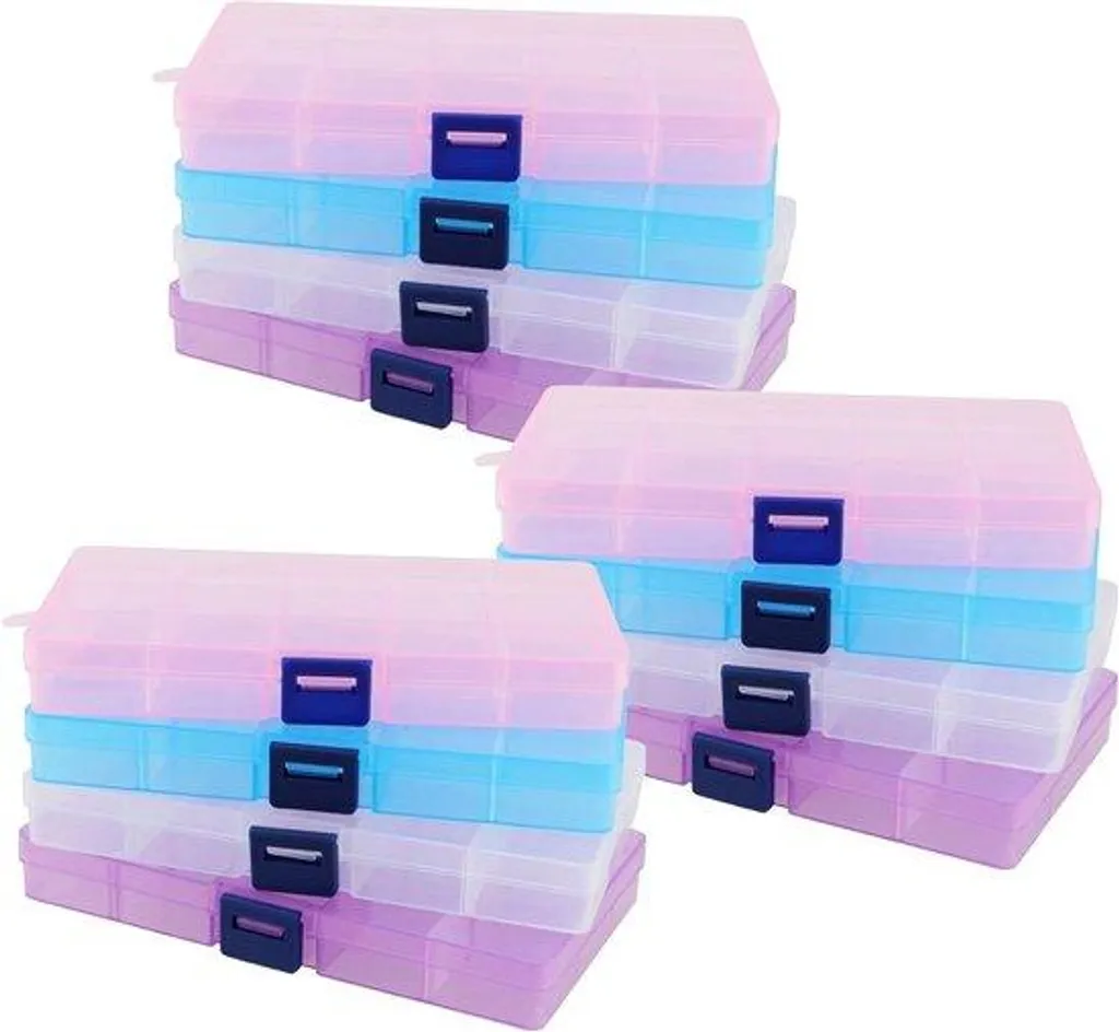 Boîte de rangement 15 compartiments modulables pour bijoux et perles