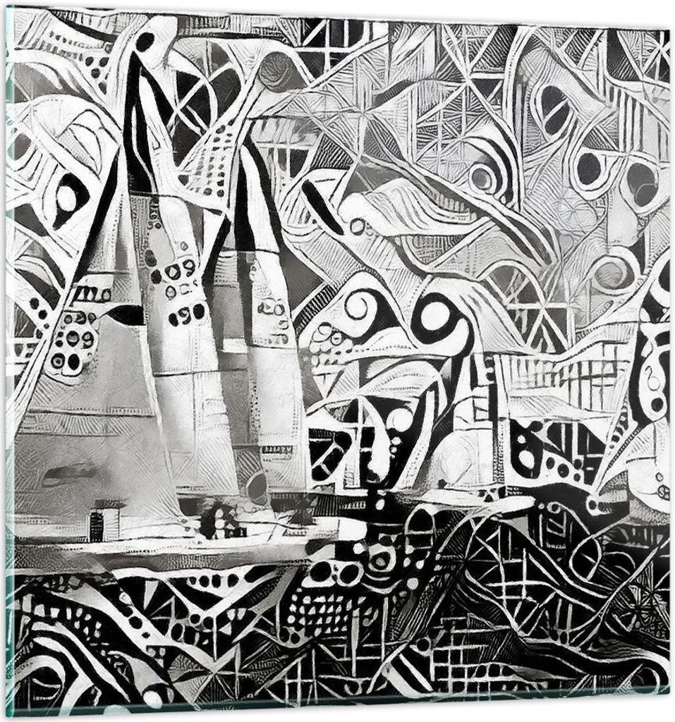 Bilder auf glas - Abstraktion modern - 30x30cm - Glasbilder - Wandbilder - Kunstdruck - zum Aufhängen bereit - Wanddekoration aus Glas - Glas Bild...