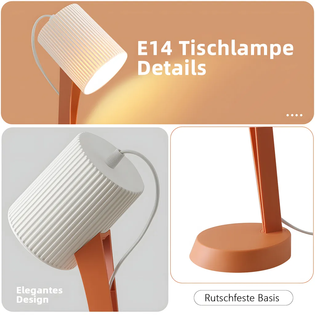 Lampe de table pour table à manger et chambre : Pack de 2 Design Orange