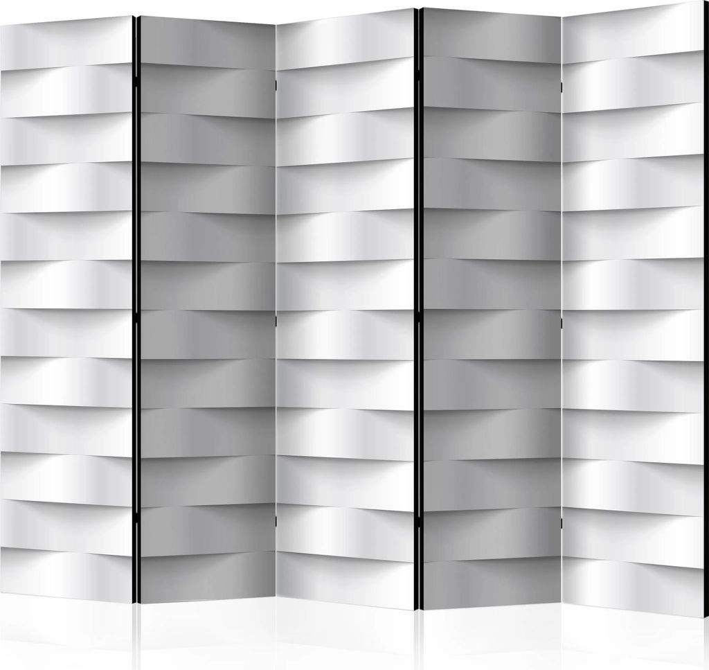 5-teiliger Einseitiger Vlies Paravent - White Illusion II Produktbild 