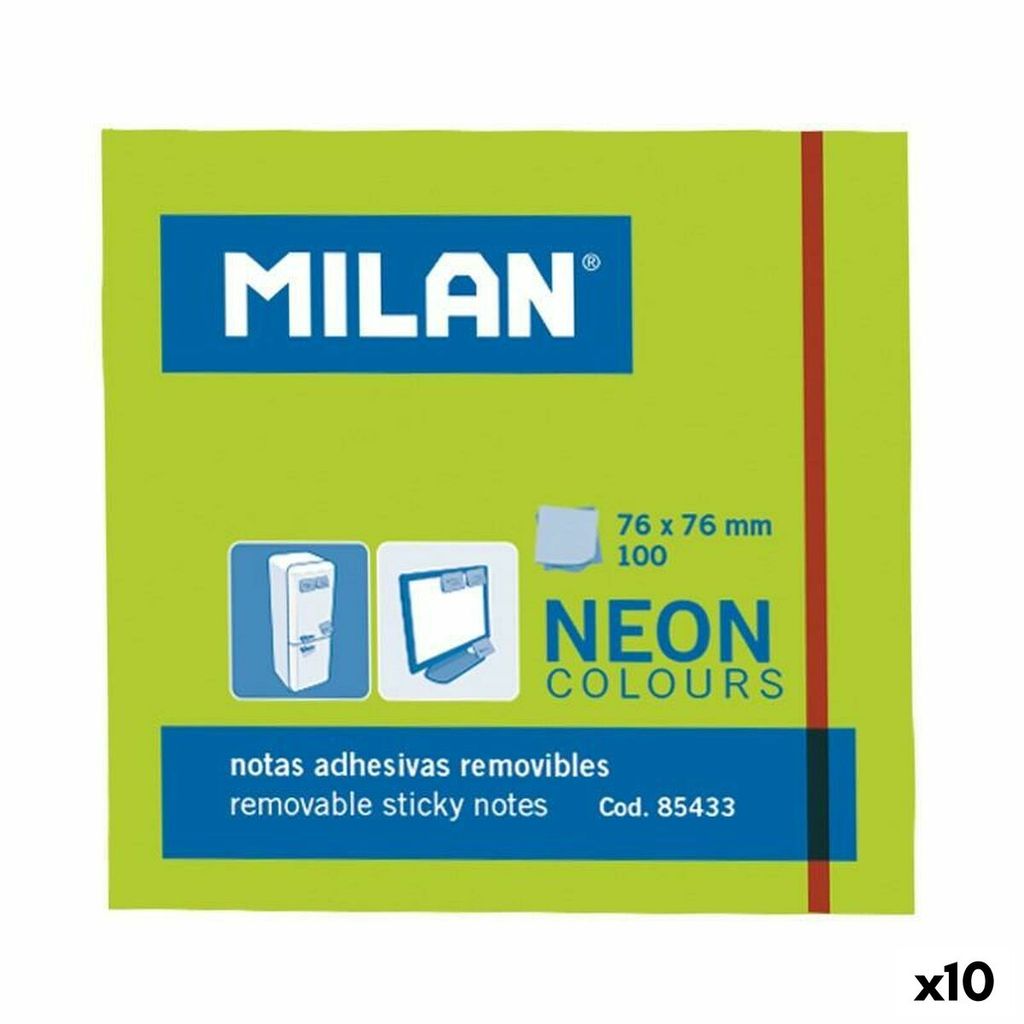 Milan Haftnotizen 76 x 76 mm, neongrün