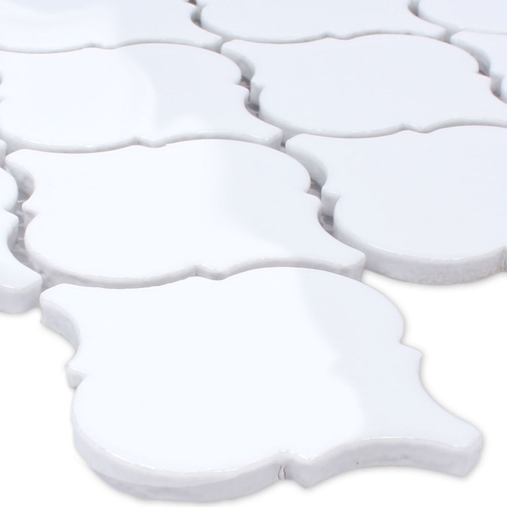 Keramik Mosaikfliesen Florentiner Weiss Glänzend