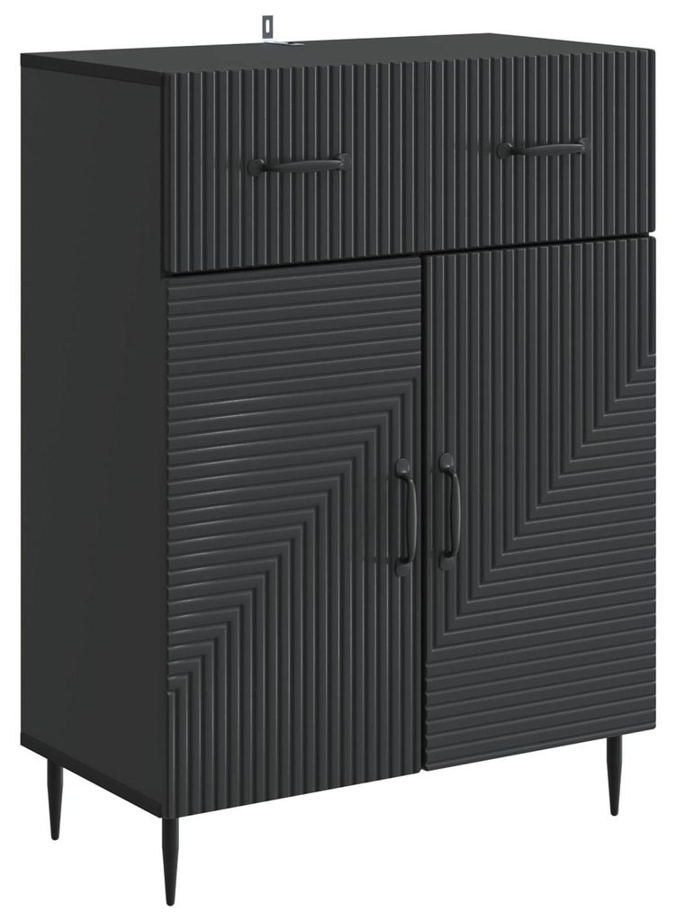 Sideboard Schwarz 66 x 34,5 x 89,5 cm Holzwerkstoff