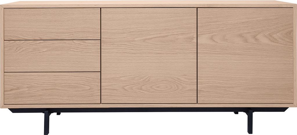 Miliboo - Vintage Buffet Holz Eiche Finish 2 Türen 3 Schubladen L160 cm MANNY