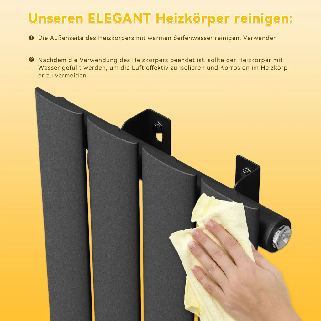 Radiateur Eau Chaude Vertical Petit Format 900mm Anthracite pour Salon