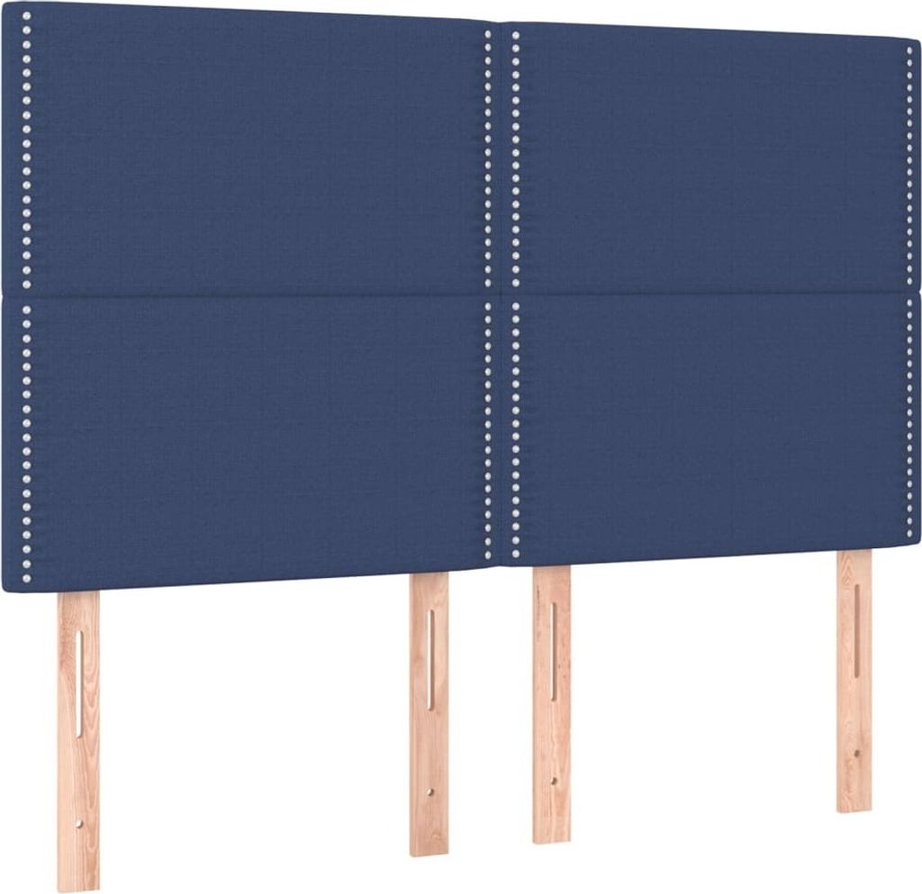 Kopfteil Blau 144x5x118/128 cm Stoff