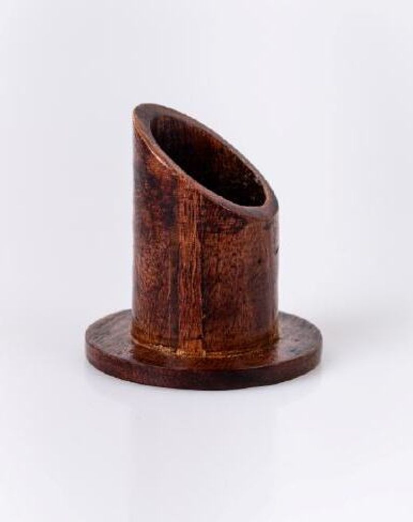 Kerzenleuchter Ø für Kerzen 5 cm, Holz dunkle Lackierung, rund
