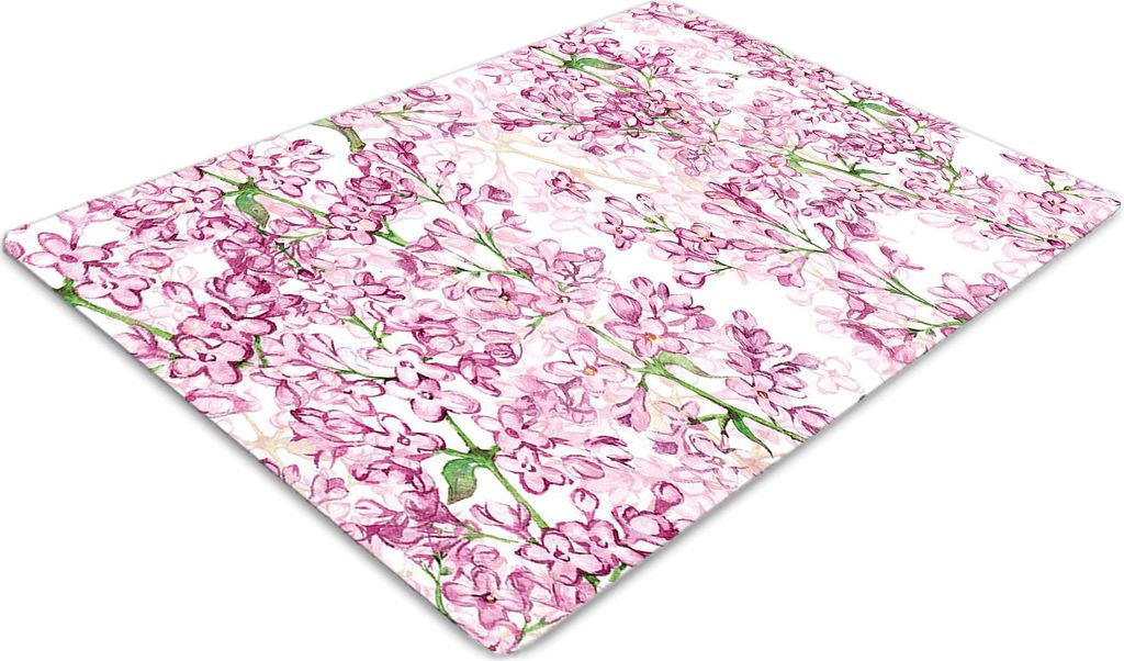 Stuhlunterlage Bürostuhlunterlage 120 cm x 90 cm Bodenmatte Bürostuhlunterlage - Lila Blumen
