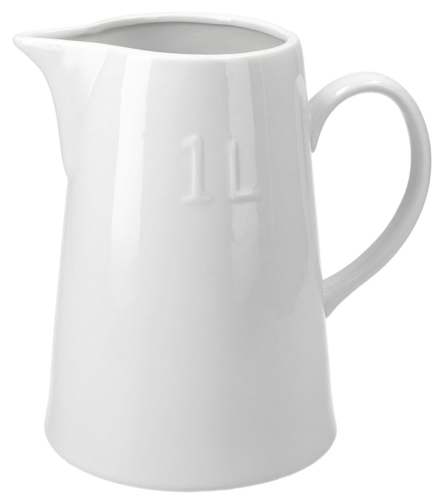 Milchkanne 1 L Porzellan weiß 19 x 9,5cm Getränke servieren Produktbild 