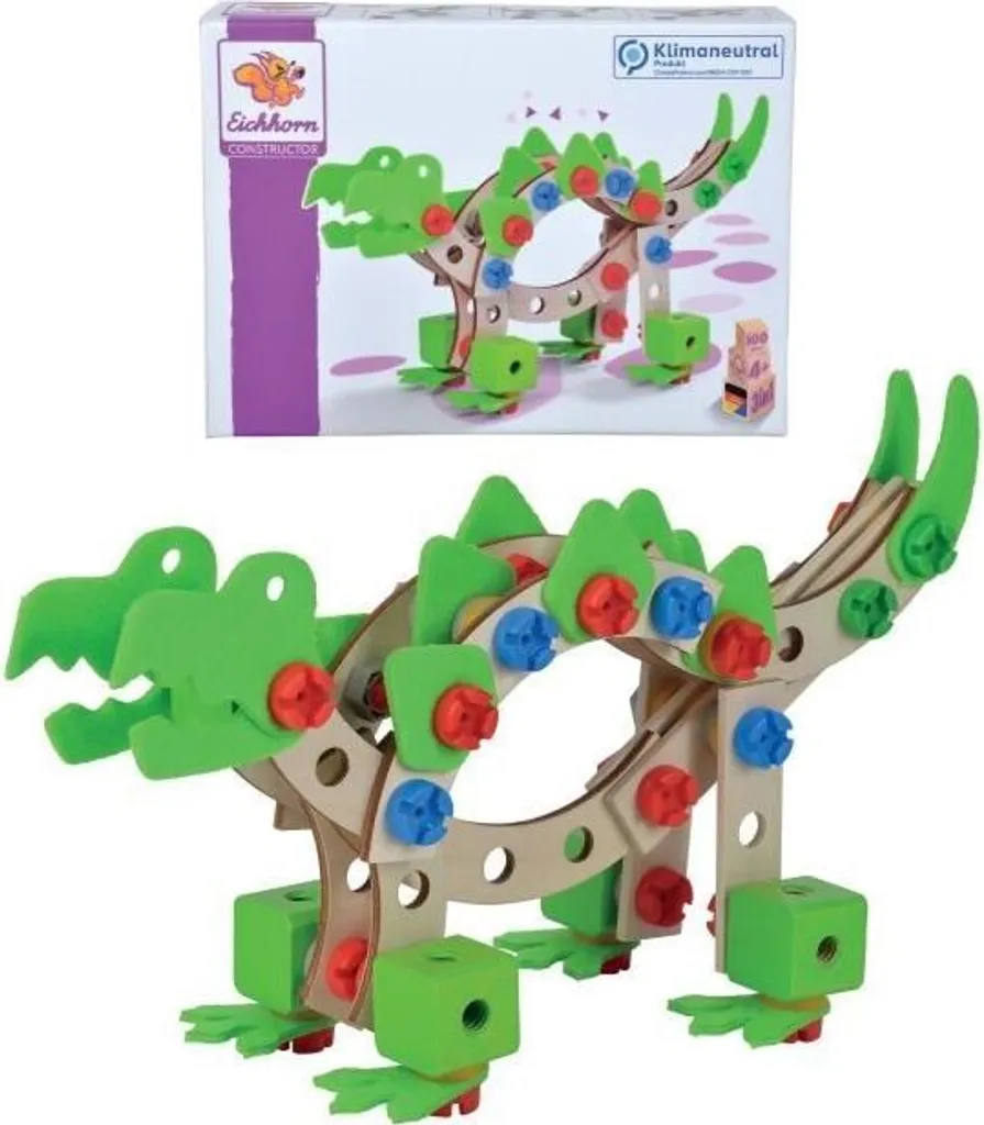 Jeu de construction bois 100 pièces Eichhorn - Blocs multi-couleurs - 11