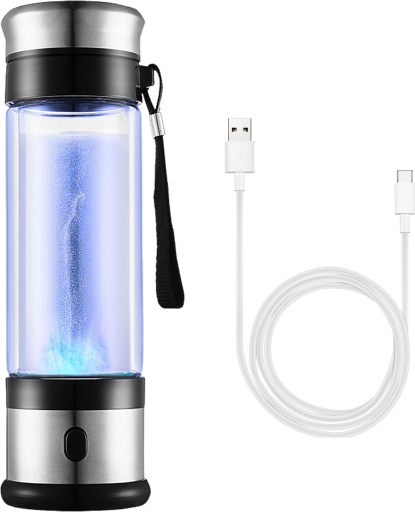 Tragbare Wasserstoff-Wassergeneratorflasche (350 ml), gesundheitsfördernder Ionisator mit PEM-Technologie, wasserstoffreicher Wasserbecher