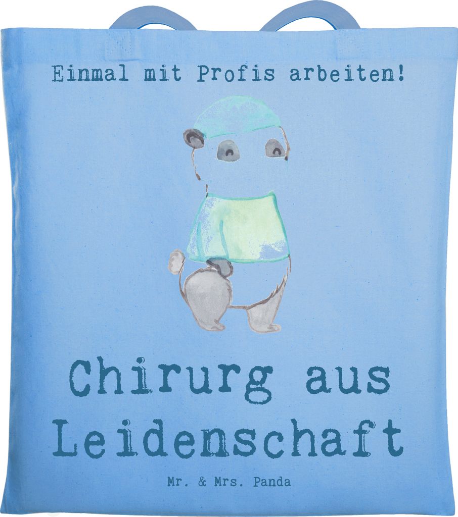 Mr. & Mrs. Panda Schultasche Chirurg Leidenschaft - Sky Blue - Geschenk, Krankenhaus, Beutel, Mediziner, Shopping Tasche, Tragetasche, Tote Bag, Ar...